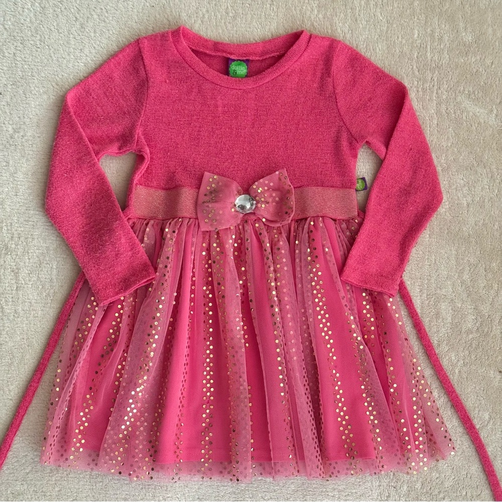 Dollie & Me Pink Knit Dress Size 4T